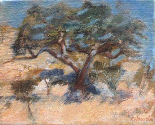 GORGEOUS SAFRICAN LANDSCAPE - OIL ON CANVAS by K.WESSELS - LOVELY IMPRESSIONIST ART