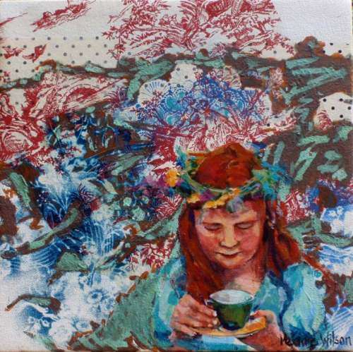 INTERSTING ORIGINAL by MELANIE WILSON - WELL KNOWN DURBAN ARTIST, INTRIGUING FANTASY & MIXED MEDIUMS