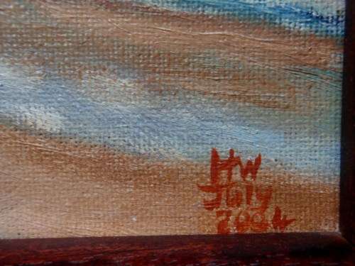 CHARMING ORIGINAL OIL PAINTING `BATHERS` LOVELY IMPRESSIONIST WORK, WELL FRAMED