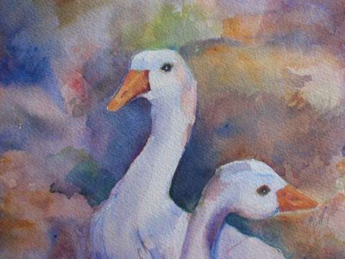 ORIGINAL PAT CROSSLEY WATERCOLOUR "FARM LIFE" BEAUTIFULLY PAINTED ON GOOD QUALITY WATERCOLOUR PAPER