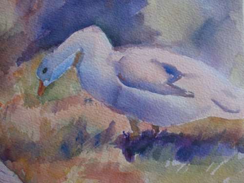 ORIGINAL PAT CROSSLEY WATERCOLOUR "FARM LIFE" BEAUTIFULLY PAINTED ON GOOD QUALITY WATERCOLOUR PAPER