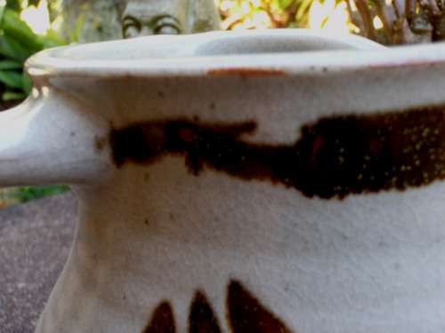 BEAUTIFUL AND ARTY STUDIO POTTERY - LARGE HAND PAINTED JUG