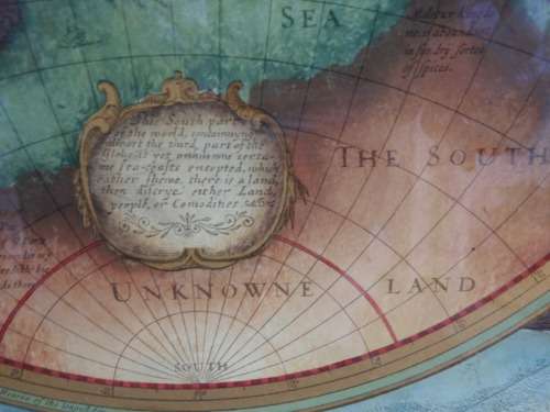 AMAZING `MAP OF THE WORLD`  HAND PAINTED BY `THE VICTORIA STUDIO` COPY OF MAP 1626! GOOD CONDITION