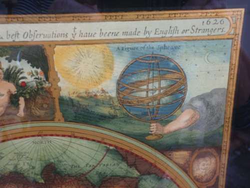 AMAZING `MAP OF THE WORLD`  HAND PAINTED BY `THE VICTORIA STUDIO` COPY OF MAP 1626! GOOD CONDITION