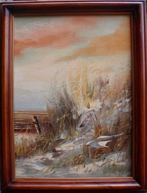 GORGEOUS ORIGINAL OIL PAINTING `AUTUMN SEASCAPE`