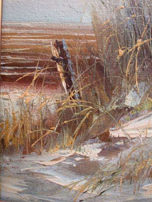 GORGEOUS ORIGINAL OIL PAINTING `AUTUMN SEASCAPE`