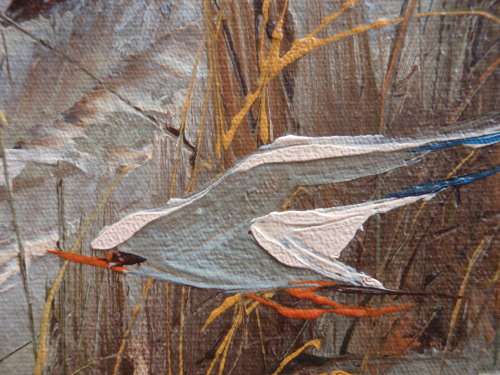 GORGEOUS ORIGINAL OIL PAINTING `AUTUMN SEASCAPE`