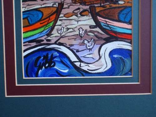 TWO STUNNING ORIGINAL GIBB WORKS OF ART - CAPE FISHING VILLAGE `SUNLIGHT` and `MOONLIGHT`