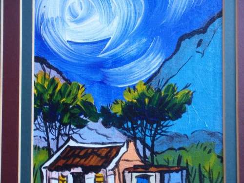 TWO STUNNING ORIGINAL GIBB WORKS OF ART - CAPE FISHING VILLAGE `SUNLIGHT` and `MOONLIGHT`