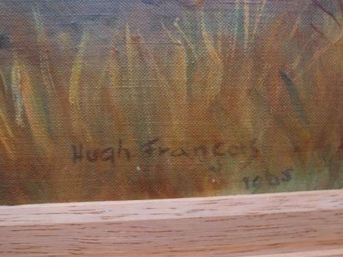 VINTAGE: ORIGINAL HUGH FRANCOIS CIRCA 1965 - BEAUTIFUL LANDSCAPE IN OIL - IN SOLID WOOD FRAME.