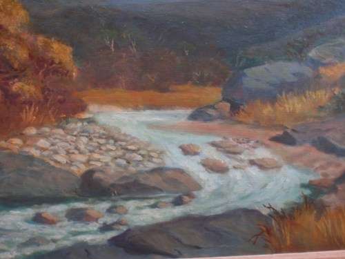 VINTAGE: ORIGINAL HUGH FRANCOIS CIRCA 1965 - BEAUTIFUL LANDSCAPE IN OIL - IN SOLID WOOD FRAME.