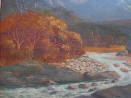 VINTAGE: ORIGINAL HUGH FRANCOIS CIRCA 1965 - BEAUTIFUL LANDSCAPE IN OIL - IN SOLID WOOD FRAME.