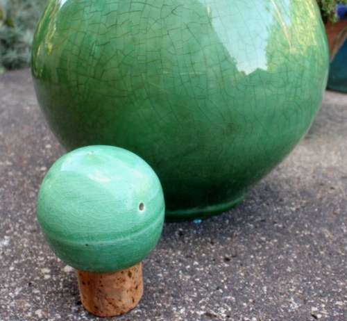 VINTAGE JAR `HULSTKAMP` - DIVINE DEEP GREEN POTTERY WITH FABULOUS FEATURES - UNIQUE AND BEAUTIFUL