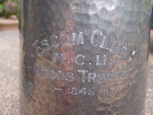 VINTAGE - CIRCA 1949 TWO BATTERED OLD PEWTER TANKARDS - COLLECTIBLE, LOADS OF CHARACTER