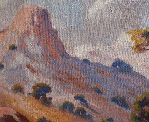 INVESTMENT SOUTH AFRICAN ART - JOHANNES HENDRIK RABE, LISTED ARTIST, LANDSCAPE DATED 1950. (1907-)
