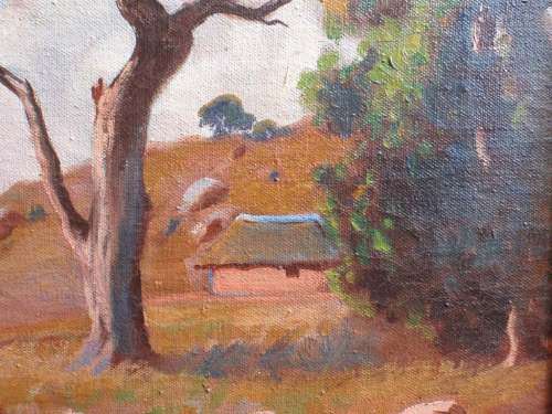 INVESTMENT SOUTH AFRICAN ART - JOHANNES HENDRIK RABE, LISTED ARTIST, LANDSCAPE DATED 1950. (1907-)