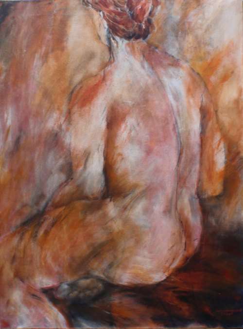 STUNNING ORIGINAL LESLEY MAGWOOD-FRASER ORIGINAL - WELL KNOWN S.AFRICAN ARTIST. SOPHISTICATED NUDE