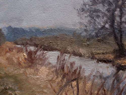 EXCELLENT ORIGINAL OIL PAINTING - LANDSCAPE IN GORGEOUS NUETRAL, MUTED HUES - LOVELY PIECE OF ART!