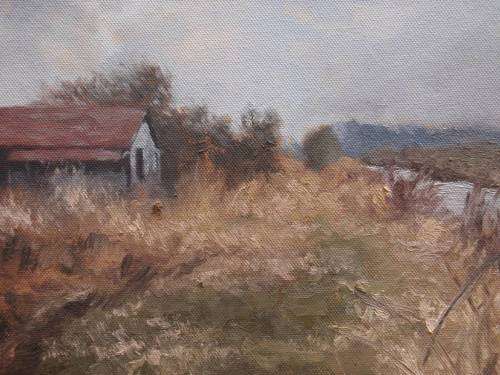 EXCELLENT ORIGINAL OIL PAINTING - LANDSCAPE IN GORGEOUS NUETRAL, MUTED HUES - LOVELY PIECE OF ART!