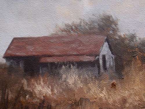 EXCELLENT ORIGINAL OIL PAINTING - LANDSCAPE IN GORGEOUS NUETRAL, MUTED HUES - LOVELY PIECE OF ART!