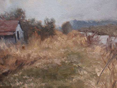 EXCELLENT ORIGINAL OIL PAINTING - LANDSCAPE IN GORGEOUS NUETRAL, MUTED HUES - LOVELY PIECE OF ART!