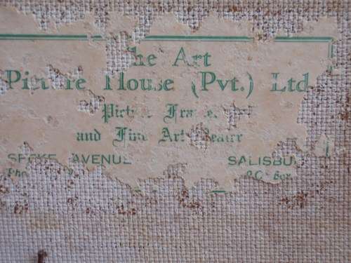 VINTAGE ORIGINAL OIL PAINTING - STUNNING AUTUMN SCENE, RHODESIA.  SIGNED NORA T.  `73