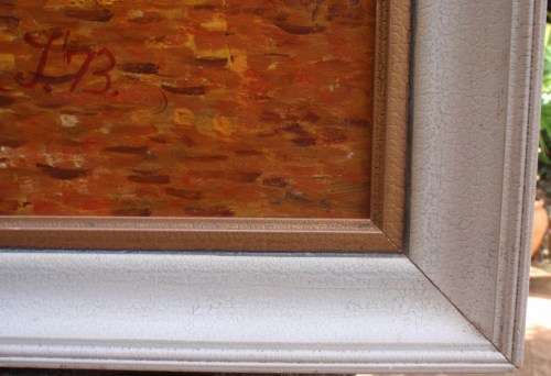 VINTAGE ORIGINAL OIL PAINTING - STUNNING AUTUMN SCENE, RHODESIA.  SIGNED NORA T.  `73