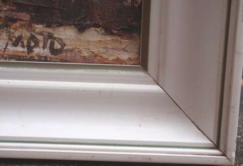 VINTAGE IMPRESSIONIST OIL PAINTING  BY MOTO - CENTRAL AFRICAN ARTIST. FRAMERS LABEL SAYS `SALISBURY`