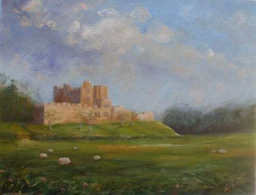 ORIGINAL B.JONES OIL PAINTING OF `BOTHEL CASTEL` SIGNED AND DATED 1988. IMPRESSIONIST COUNTRY SCENE