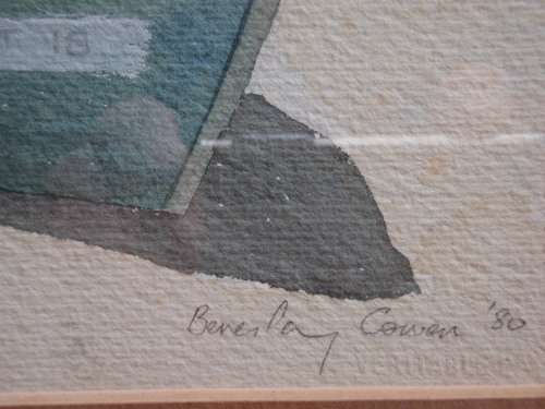 CAPE FISHING SCENE - FABULOUS ORIGINAL WATERCOLOUR BEVERLEY COWAN 1980 - GORGEOUS PAINTING!