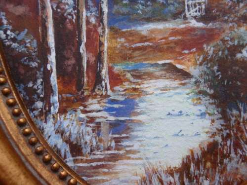 BEAUTIFUL ORIGINAL MINIATURE PAINTING IN GORGEOUS ORNATE GILDED FRAME. TABLE OR WALL HANGING