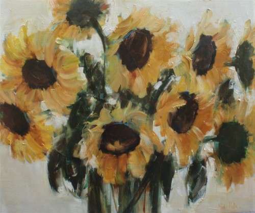 Original Nicole Pletts - well known for her fabulous flowers! Lovely large  painting.