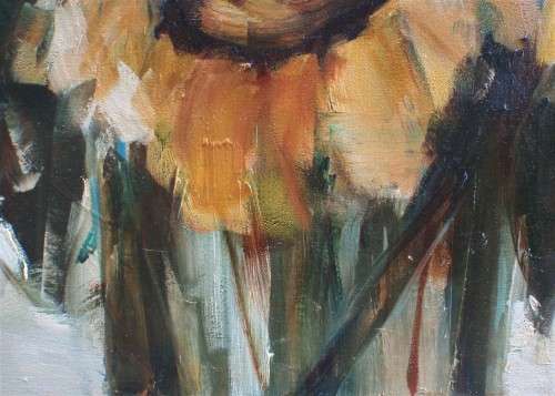 Original Nicole Pletts - well known for her fabulous flowers! Lovely large  painting.