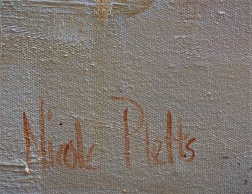 Original Nicole Pletts - well known for her fabulous flowers! Lovely large  painting.