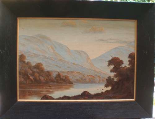 S.African vintage landscapes - a pair signed P.Wort. Gorgeous old oils in ebonized frames.