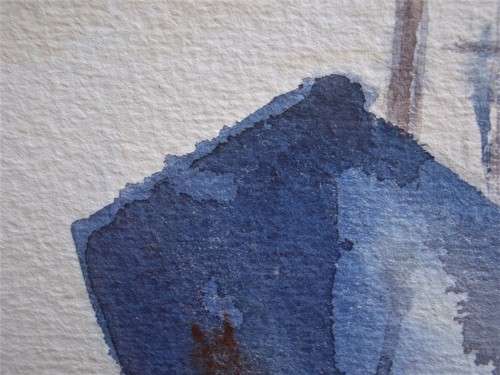 Absolutely stunning, sophisticated original watercolour in neutral hues by S.Leighton Thomas - ships