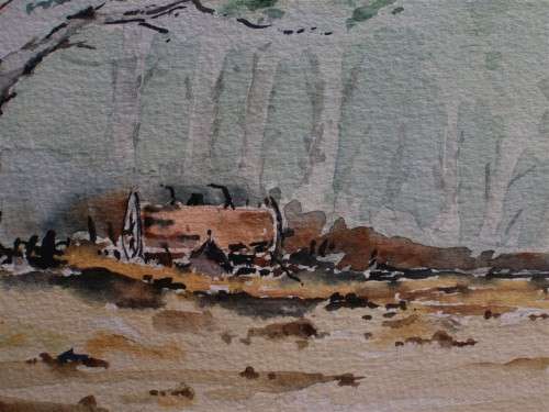 Eugene Hurter, investment art by late S.African artist. `Farm Trees` Original watercolour.