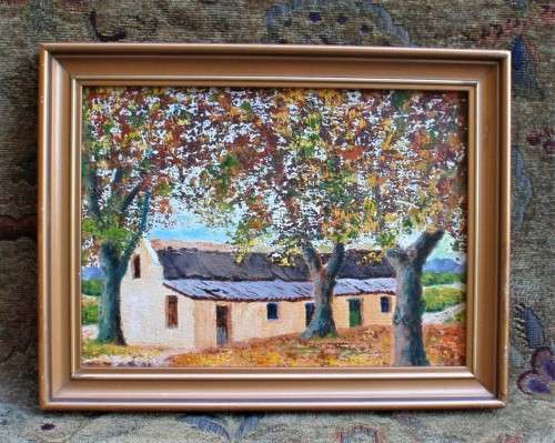 Original oil painting ``Cape Autumn Trees` - beautiful country scene, framed ready to hang.