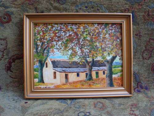 Original oil painting ``Cape Autumn Trees` - beautiful country scene, framed ready to hang.