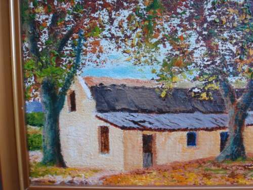 Original oil painting ``Cape Autumn Trees` - beautiful country scene, framed ready to hang.