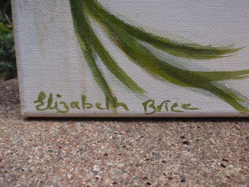 Gorgeous orignal painting  by Elizabeth Brice `Koi and Lotus Flower` dreamy minimalist art - lovely!