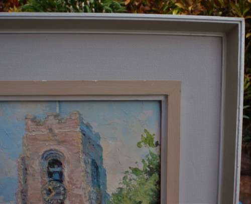 Original oil impressionist R.S.Rankin 1973 - Grahamstown St.Andrews clock tower - historical beauty