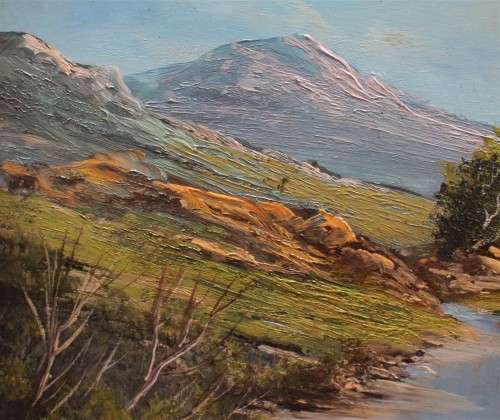 Vintage South African landscape - original oil by Jan N.LeMaitre circa 1949.