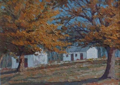 Vintage original oil by John Williams circa 1926 - S.A. artist. Autumn Oaks. Gorgeous piece!