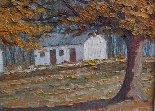 Vintage original oil by John Williams circa 1926 - S.A. artist. Autumn Oaks. Gorgeous piece!