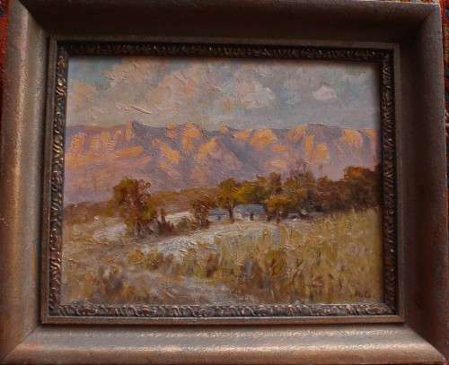 Antique oil painting - S.African landscape signed A.G. in original frame - gorgeous old piece!