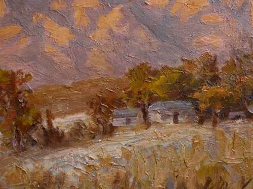 Antique oil painting - S.African landscape signed A.G. in original frame - gorgeous old piece!