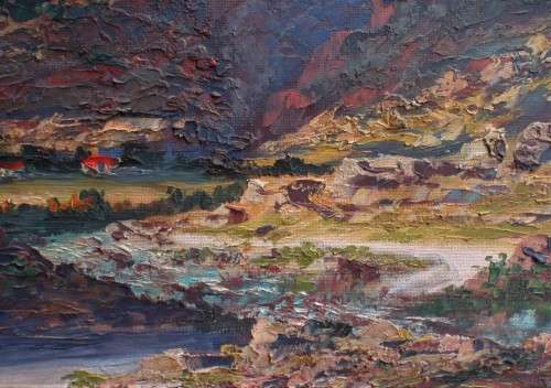 Magestic large original oil - fabulous rich palette knife impressionist painting - statement piece!