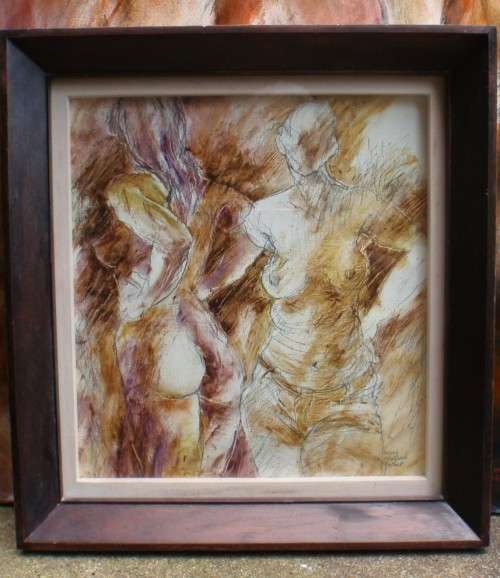 Original Lesley Magwood-Fraser Denims Nude. Stunning Oil & Graphite, gorgeous frame.
