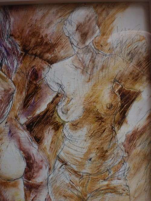 Original Lesley Magwood-Fraser Denims Nude. Stunning Oil & Graphite, gorgeous frame.